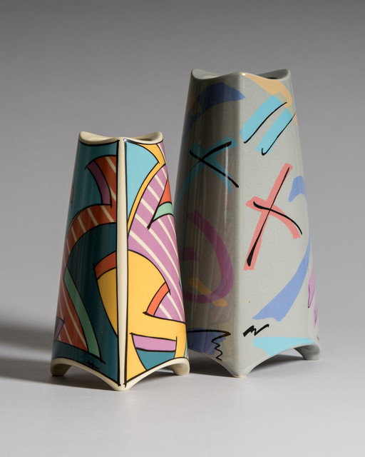 Dorothy Hafner pour Rosenthal, Duo de vases "Flash", Allemagne, années 1980