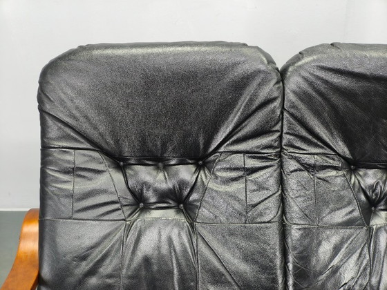 Image 1 of Scandinavian Leather Sofa in the Style of Alvar Aalto, 1970s