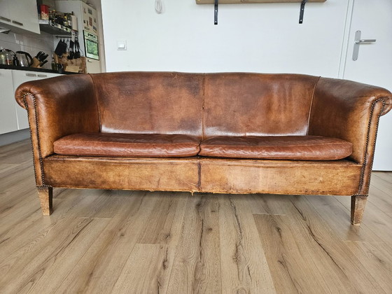 Image 1 of Leather sofa - Nico van Oorschot - Chesterfield