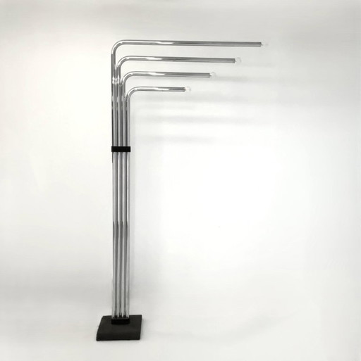 Lampada da terra a 4 bracci in metallo cromato di Goffredo Reggiani, Italia, anni '70