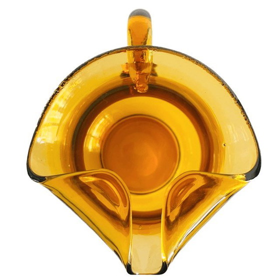 Vintage Hand-Blown Glass Water Jug Amber Glass 1960s – Glass & Decanter (photo 15 of 16)