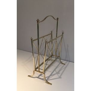 Image 1 of Vintage Neoclassical brass magazine rack, 1940