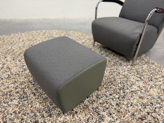 Image 1 of Leolux Scylla Fauteuil Hoge Rug Tiempo stof met poef