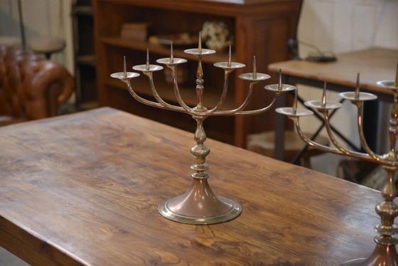 Pair of brass and copper candlesticks 1950s – Candle holders, Vintage (photo 8 of 11)