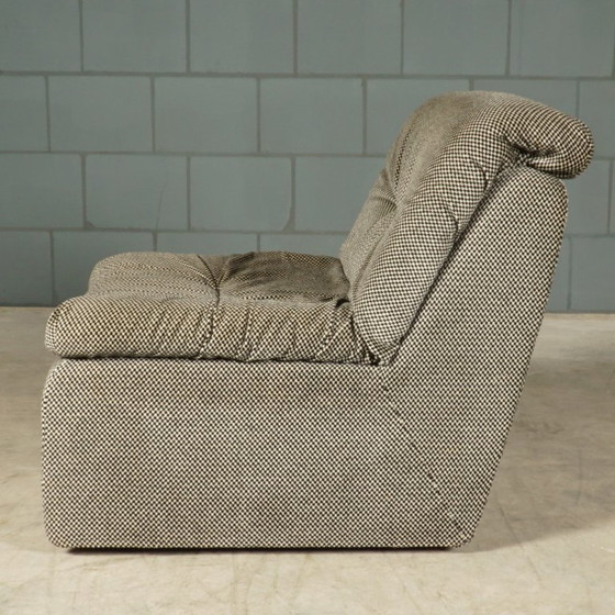 Image 1 of Modulares Sofa aus der Mitte des 20. Jahrhunderts – Veloursstoff Pepita – 1970er Jahre