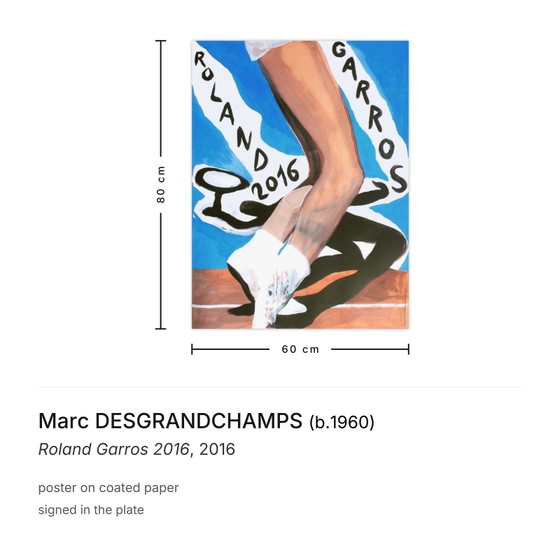 Image 1 of Marc Desgrandchampions Roland Garros Poster 2016