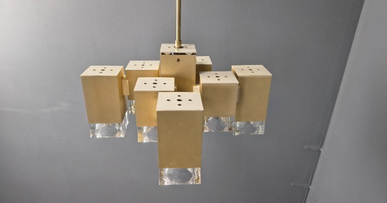 Image 1 of Lustre cubique vintage de Gaetano Sciolari, années 1970