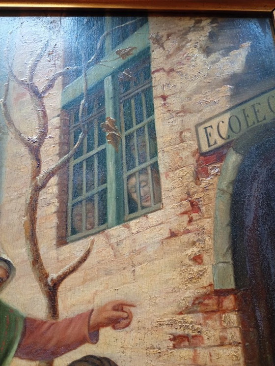Image 1 of Authentic 19th-century French Genre Painting on Panel – École d'Écouen