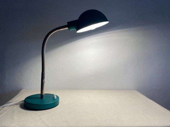 Vintage Mid-Century Modern Adjustable Gooseneck Desk Lamp – Emerald Green, 1960s – Table lamps, Metal (photo 8 of 14)