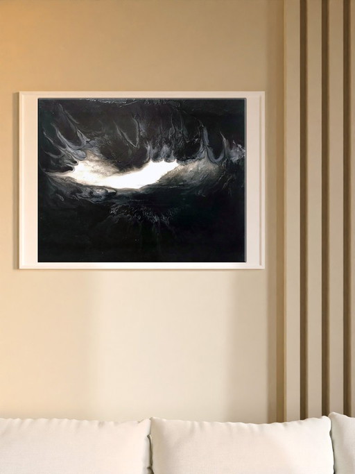 Original Acrylic Painting Abstract Expressionism Moon – schilderijen tekeningen, Canvas (photo 2 of 7)