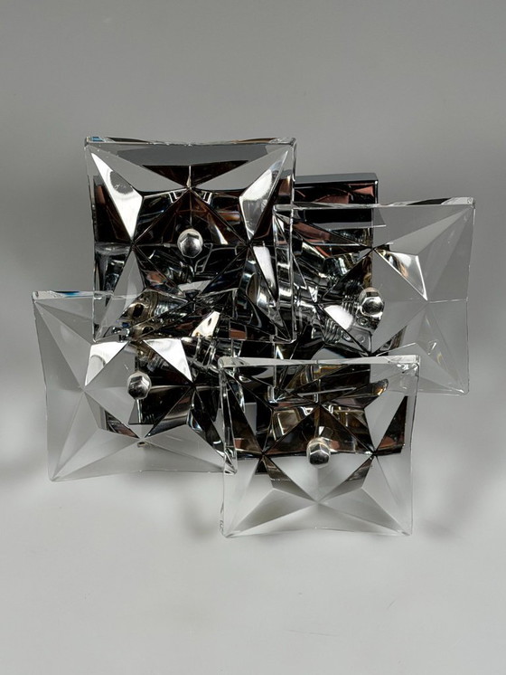 Image 1 of Lampada da parete Wall Scone anni '60/'70 di Kinkeldey Leuchten, design in vetro e cromo