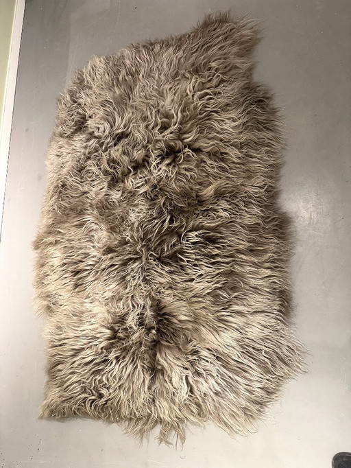 Long-haired sheepskin rug