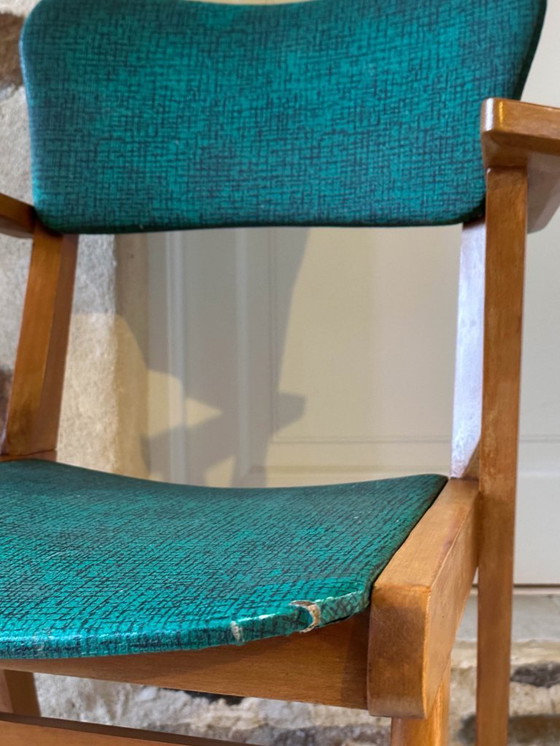 Image 1 of Pair of green bridge chairs from the 1950s/60s