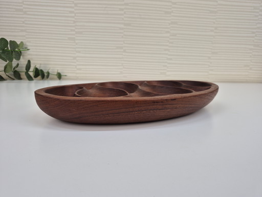 Laur Jensen snack bowl. Vintage teak bowl from the 1960s.