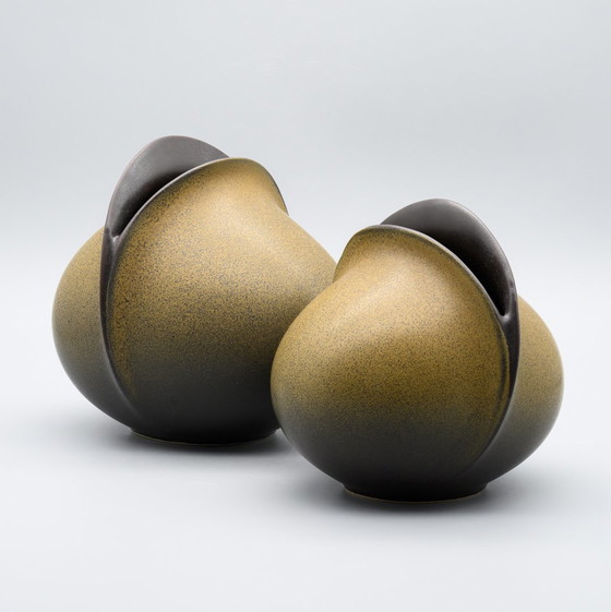 Image 1 of Uta Feyl "Venus" Keramische Vaas Duo Rosenthal Studio Lijn 1980 14Cm + 12Cm Wgp Mcm