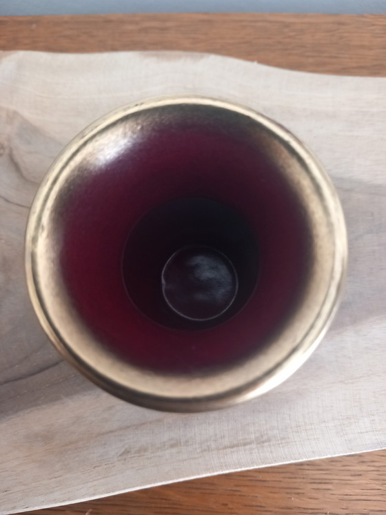 Image 1 of Rare Sèvres Prestige Miniature – Jean Mazeaud & Jean Faverot – Red & Gold – Signed 983