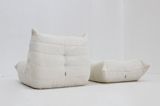 Image 1 of Vintage Togo fauteuil met poef 1980s Michel Ducaroy Ligne Roset