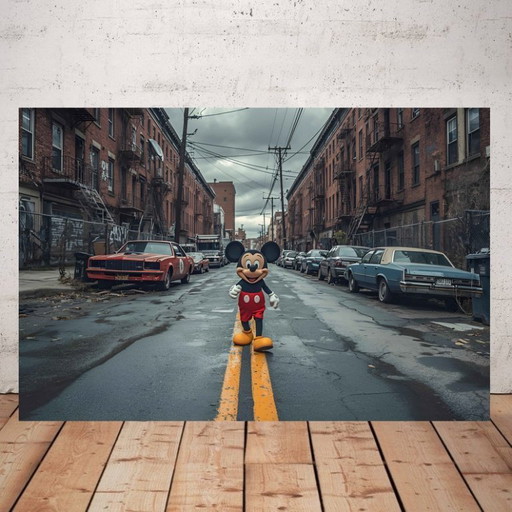 Foto auf Plexiglas gedruckt / Limitierte Auflage / Streetart / Mickey Mouse / Originaldekoration / Pop-Art / Art déco