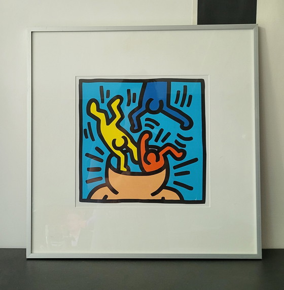 Image 1 of Impression d'art de Keith Haring des années 1980.