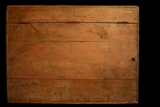 Grand coffre rustique en bois massif, 99x63x81cm – Armoires de rangement, Metal, Wood (photo 7 of 11)