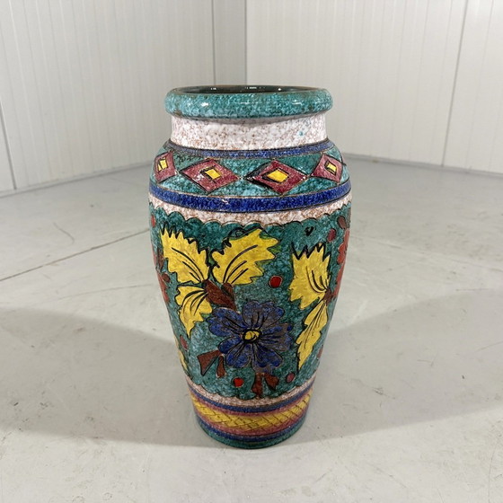 Image 1 of Italienische Bodenvase aus Steingut, große Blumenvase 1960er Jahre