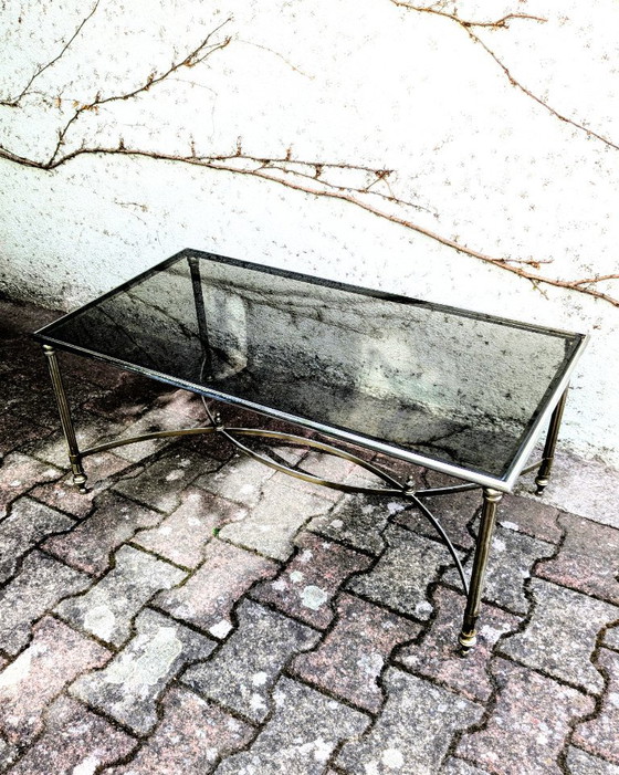 Metal and smoked glass coffee table (photo 2 of 8)
