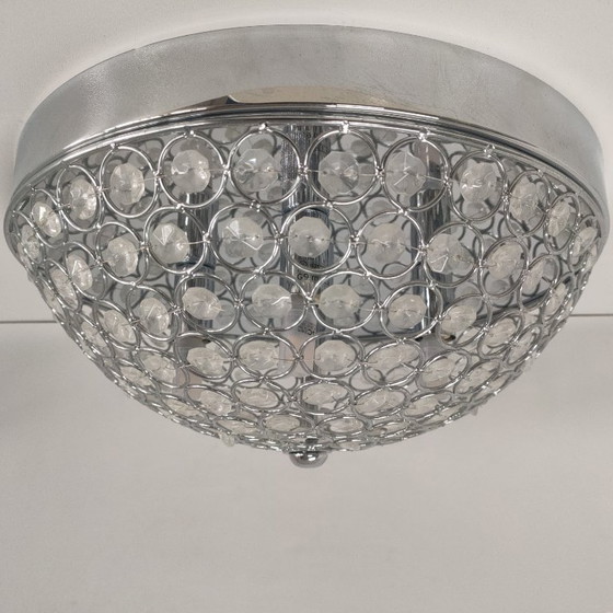 Image 1 of Retro transparent ceiling lamp with halogen lighting (large version).
