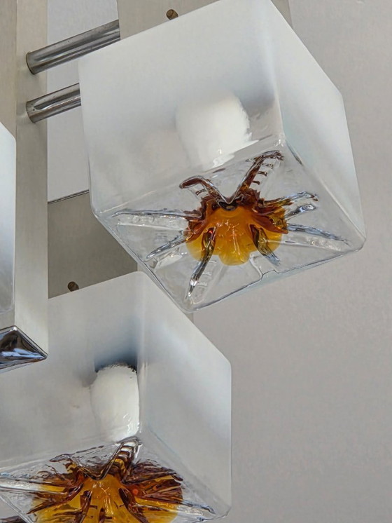 Image 1 of lustre,lampe vintage à 9 feux Scoliari pour Mazzega années 60-70