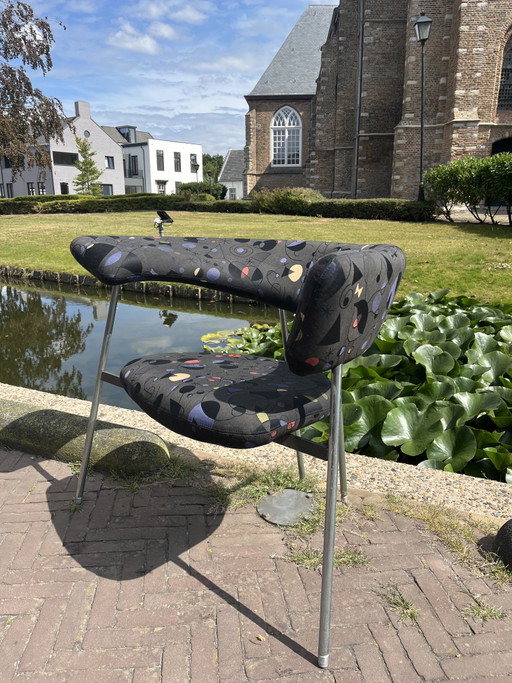 Sillón Leolux Divi Divi – Mark Van Tilburg – 1988 – Tapicería original – Diseño posmoderno – fauteuils, Metal