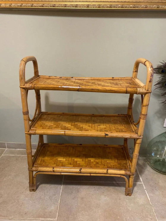 Vintage rotan rek – Wandrek, Rieten (photo 16 of 17)