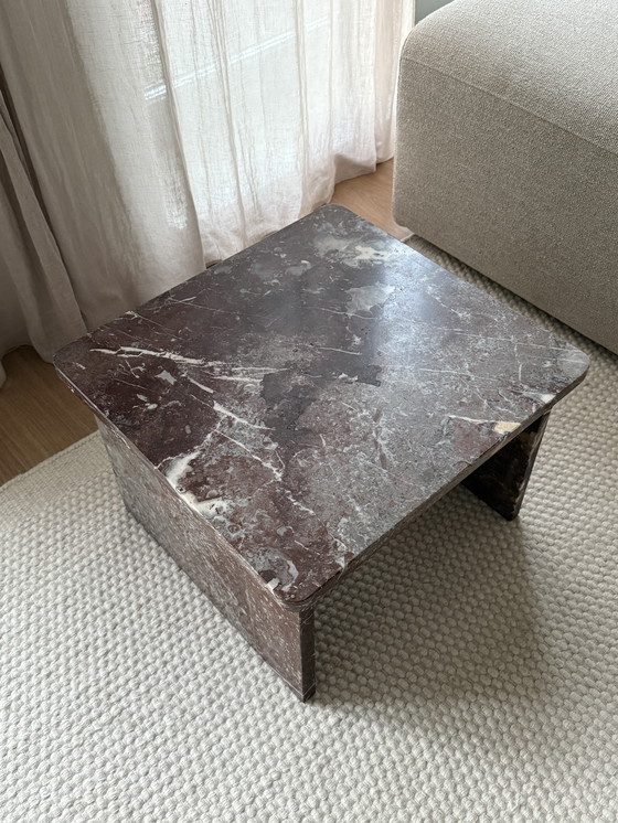 Image 1 of Vintage rosso levanto marmeren bijzettafel, Italië 1970