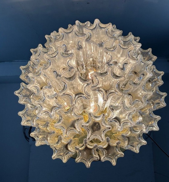 Image 1 of Lustre/plafonnier à trois niveaux de style milieu du siècle, provenant de Limbourg, en Allemagne, années 1970