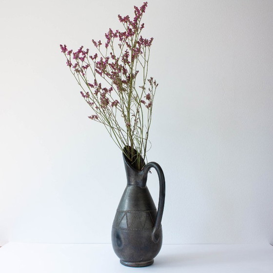 Image 1 of Vintage Handmade Black Pottery Vase from Bisalhaes, 1960's