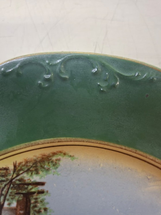 Image 1 of Piatto da parete in porcellana con scena di fattoria 23,5 cm