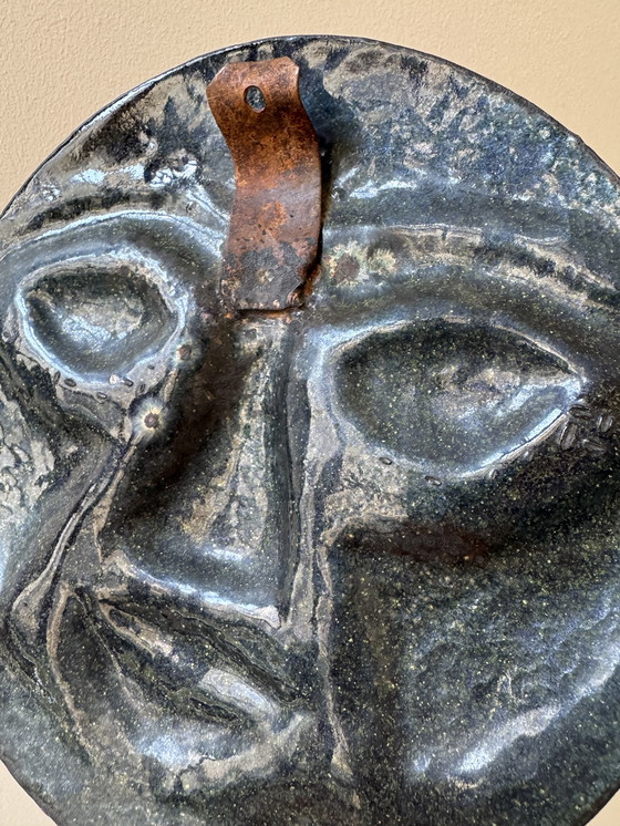 Image 1 of Repoussé and enameled brass sculpture from the 1960s