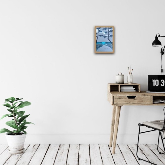 Image 1 of Inkt op getint papier.  Formaat 30x21cm.