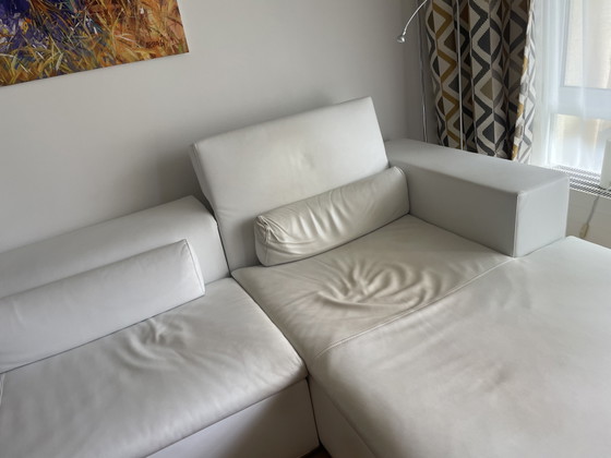 High-End Designer Leather Corner Sofa by Linie C (300x203 cm) - White (photo 5 of 6)