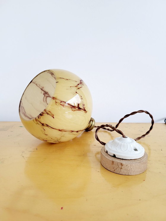 Image 1 of Lampada in vetro opalino Art déco, Verreries de Scailmont, Henri Heemskerk, Belgio