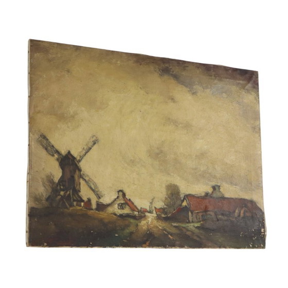 Charming Farm Landscape Painting Signed Wittouck 60x80cm – Paintings & Drawings, Canvas, Vintage (photo 3 of 15)