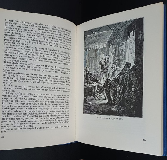 Libri di Jules Verne | 9 Copertine Rigide in Lino Blu | Libri d'Avventura Classici | Collezione | 028 (photo 4 of 6)