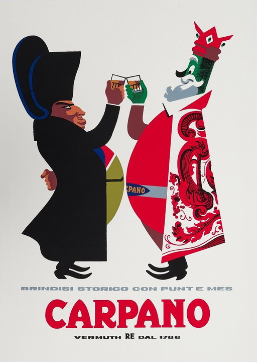  Armando Testa, ca. Jaren 60 - CARPANO (Brindisi con Napoleone) - Originele vintage poster