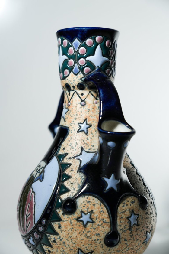 Antique Amphora Czechoslovakia Vase Dignitary Portrait Double Handles Art Deco – Ceramic (photo 6 of 16)