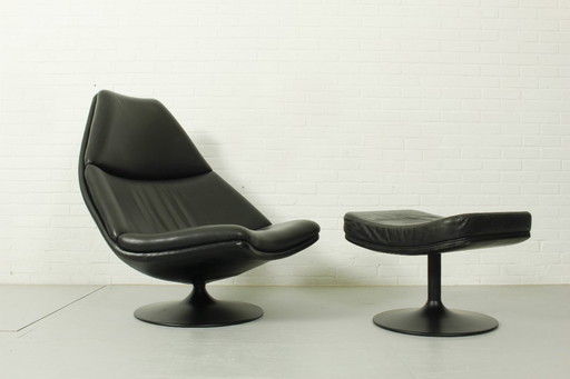 Sillón Artifort F588 y otomana P585 de Geoffrey Harcourt, década de 1960