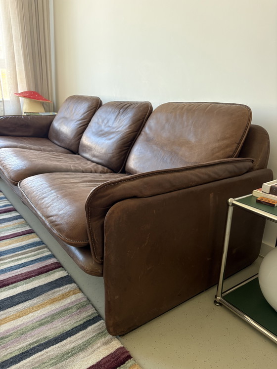 Image 1 of Divano a 3 posti in pelle Original De Sede DS-61 – marrone cognac