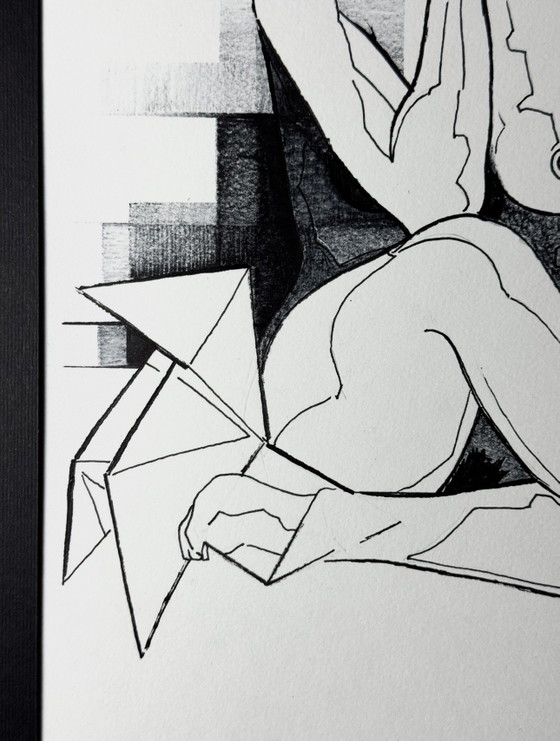 Eugène Eechaut (1928-2019) - Framed Art Work, Ink, 1980s – Paintings & Drawings, Glass, Paper (photo 7 of 15)