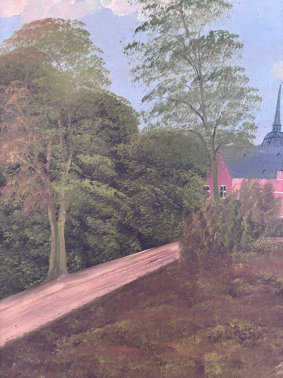 Image 1 of Peinture à l'huile originale d'époque, paysage signé, art champêtre, vers 1930