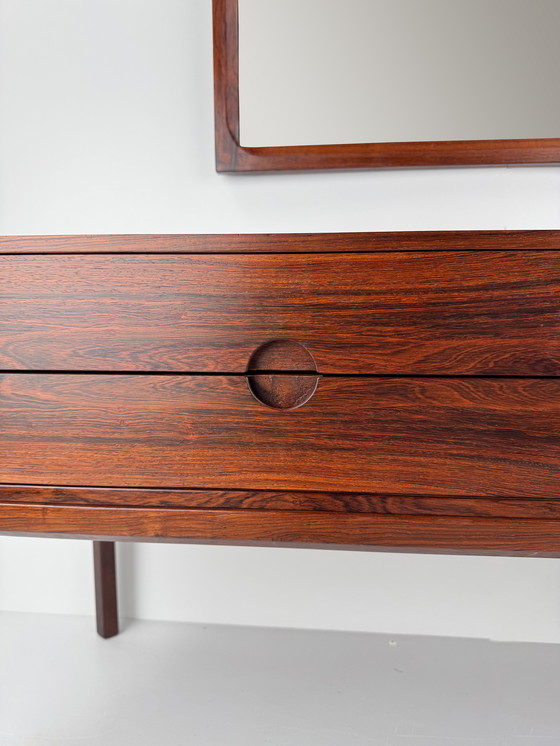 Image 1 of Aksel Kjersgaard Model 394 dressoir + Model 168 spiegel – zeldzame bijpassende set in prachtig palissanderhout