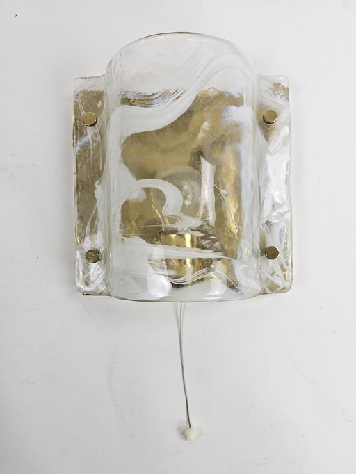 Wandlamp van Muranoglas van Hillebrand, Duitsland, jaren 70