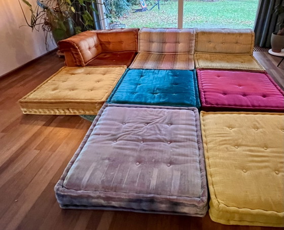 Roche Bobois Mah Jong par Hans Hopfer, jeu modulaire original de 7 pièces – Canapés modulables, Textile (photo 4 of 11)