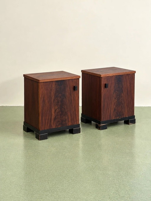 Pair of Amsterdam School Nightstands by Pander, 1930s